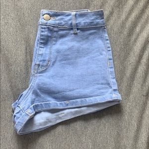 High waisted jean shorts